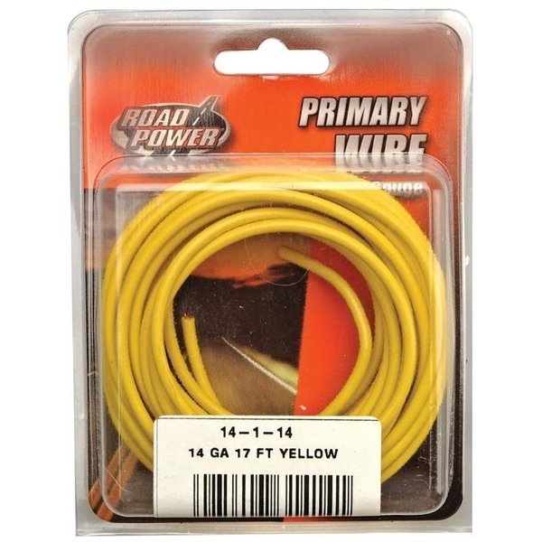 Cci Road Power Electrical Wire, 14 AWG Wire, 2560 V, Copper Conductor, Yellow Sheath 55670833/14-1-14
